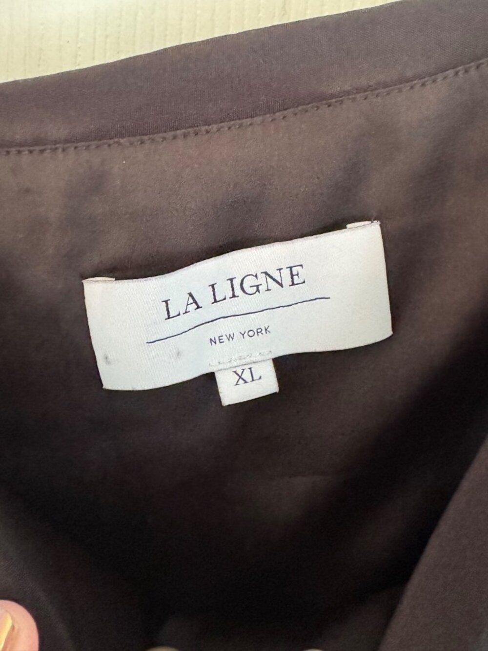 La Ligne Black Silk Midi Sasha Dress Timeless Classic Ruching Side Slit Lined XL - Picture 11 of 15